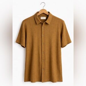 Rare Rockport Men's Casual Button Down Shirt Short sleeve Polo Classic Business